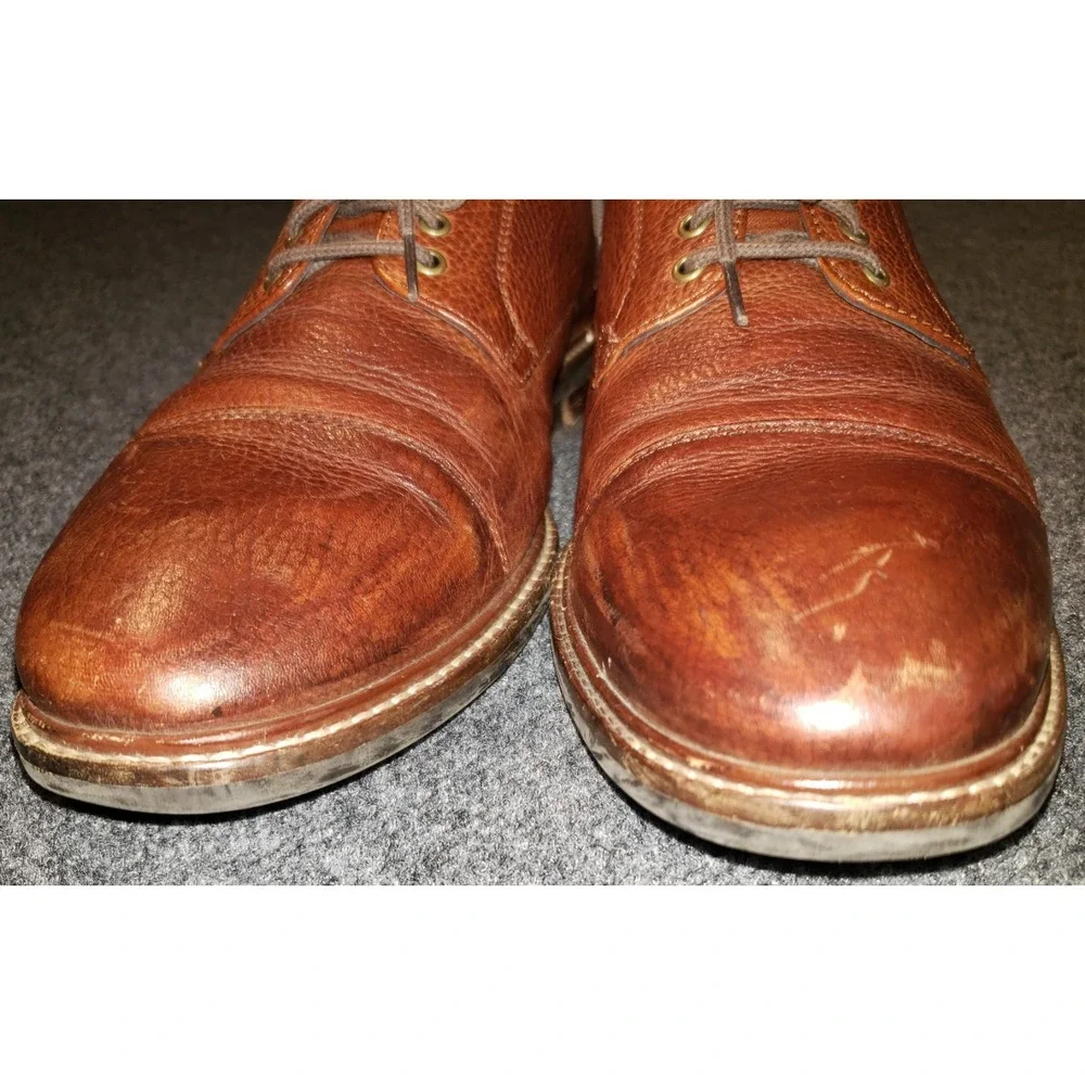 Mens Cole Haan Dress Casual Shoes Brown Pebble Leather 9.5 Broken In